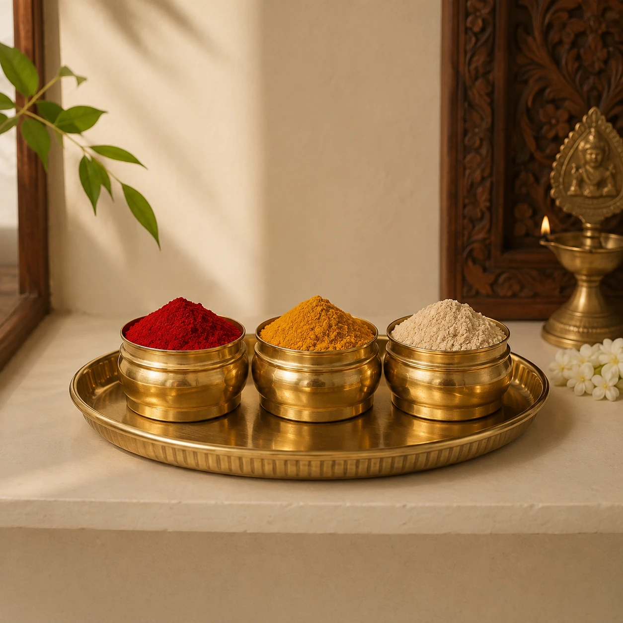 Mantrakshata Triveni Combo (Kumkum + Arishina + Chandana) alternate view